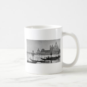 Caneca De Café Grande Canal Branco Negro Venice Itália Viagem
