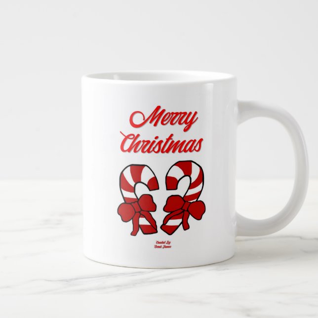 Caneca De Café Grande Canas de Natal Jumbo Mug (Direita)