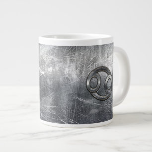 Caneca De Café Grande Cancer de Cinza Prateado Sinal Zodiativo em Estilo