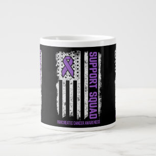 Caneca De Café Grande Câncer de pâncreas quadrado de suporte ao câncer d