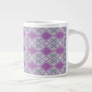 CANECA DE CAFÉ GRANDE CANECA BRANCA GRANDE DE MALHA ARGYLE LILÁS