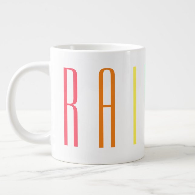 Caneca De Café Grande Caneca Branca Grande RAINBOW (Esquerda)