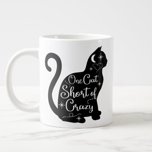 Caneca De Café Grande Caneca de tamanho grande com "Um gato com pouca lo (Esquerda)