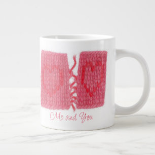 CANECA DE CAFÉ GRANDE CANECA GRANDE BRANCA COM DUAS CORDOALHAS TECIDAS +