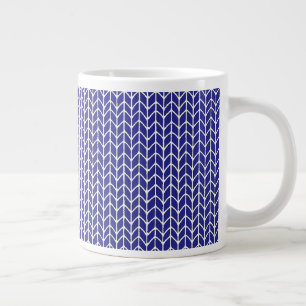 CANECA DE CAFÉ GRANDE CANECA GRANDE BRANCA DE MALHA AZUL REAL