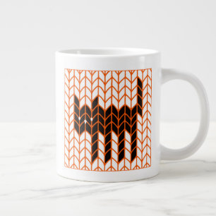 CANECA DE CAFÉ GRANDE CANECA GRANDE BRANCA DE MALHA GATO PRETO