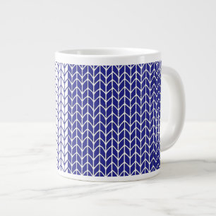 CANECA DE CAFÉ GRANDE CANECA GRANDE BRANCA MALHADA DE AZUL E BRANCO