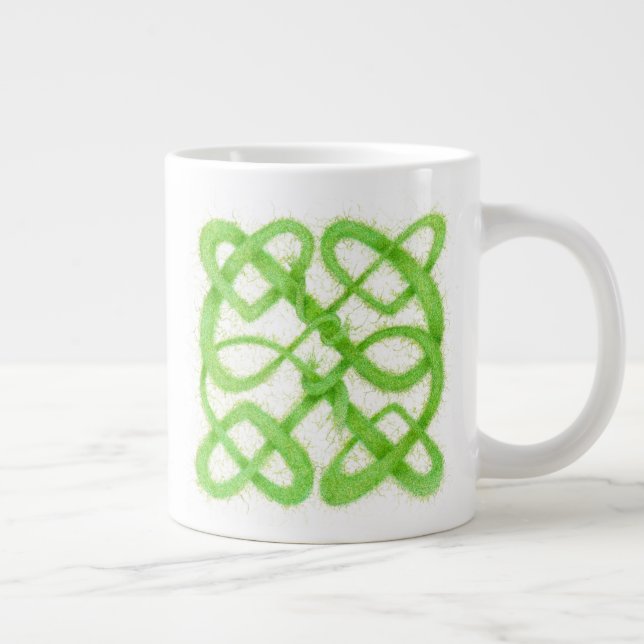 CANECA DE CAFÉ GRANDE CANECA GRANDE GREEN CELTIC KNOT (Direita)