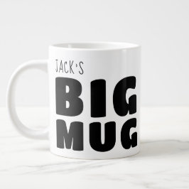 Caneca De Café Grande Caneca Grande Nome Personalizado Branco Preto C00 