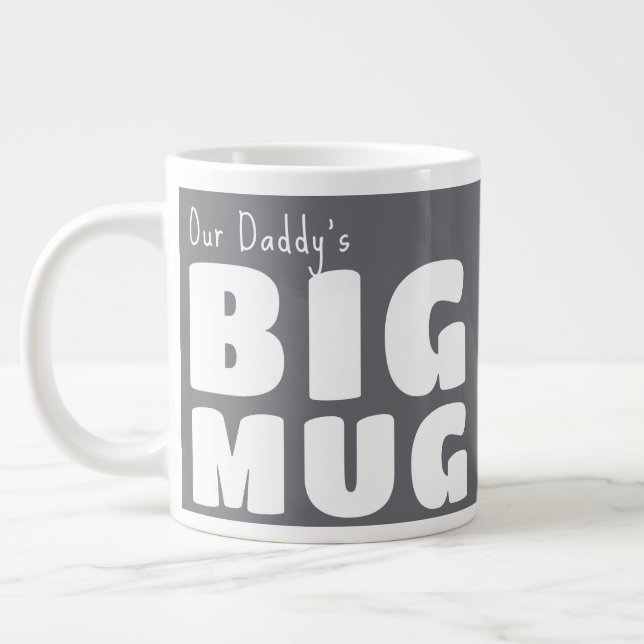 Caneca De Café Grande Caneca Grande Nome Personalizado Cinza C19 Present (Esquerda)