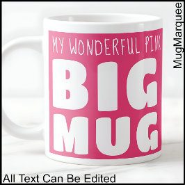 Caneca De Café Grande Caneca Grande Nome Personalizado Rosa C58 Novidade
