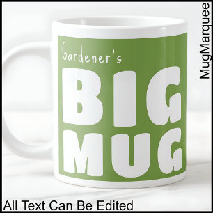Caneca De Café Grande Caneca Grande Nome Personalizado Verde C111 Divers