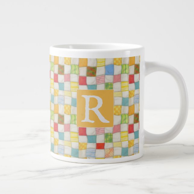 Caneca De Café Grande CANECA GRANDE PARA COLCHA LOUCA + Texto / Dourado (Direita)