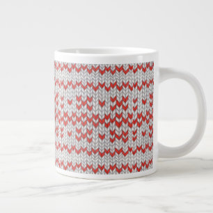 Caneca De Café Grande Caneca Grande RED NORDIC KNIT