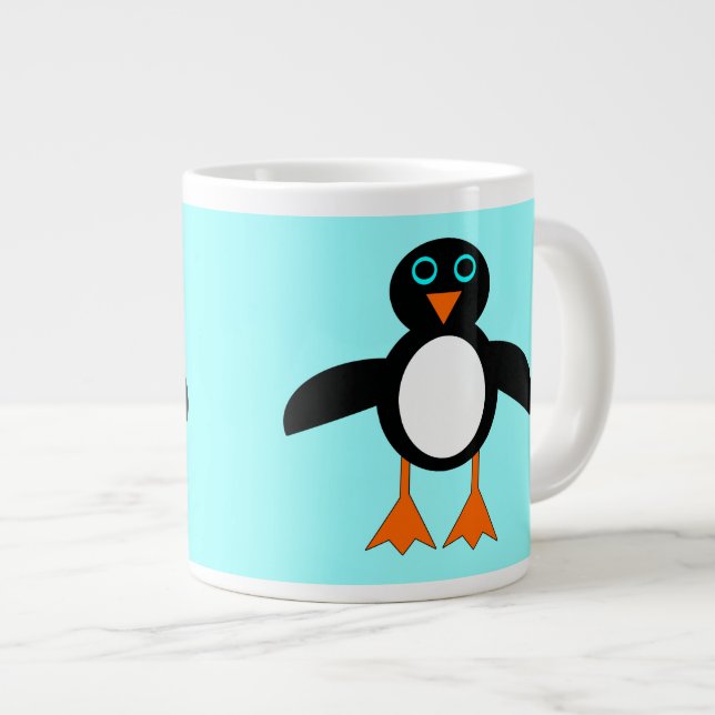 Caneca De Café Grande Caneta Pinguim Cuja (Frente Esquerda)