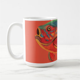 Caneca De Café Grande Canhão de Peixe Vermelho