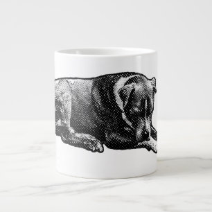 Caneca De Café Grande Canina De Cães De Grãos Retro