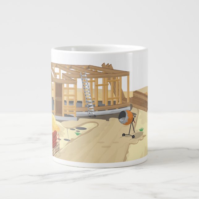 Caneca De Café Grande Canteiro de Obras (Frente)