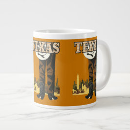 Caneca De Café Grande Canutas de Poster de Viagens vintage do Texas
