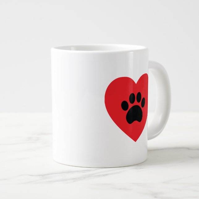 Caneca De Café Grande Canw Print Heart Mug (Frente Esquerda)