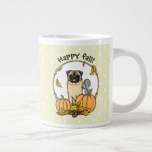Caneca De Café Grande Cão Cachorro Queda (esmaecido) Pumpkins deixa-se