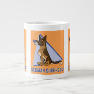 Caneca De Café Grande Cão German shepherd de Cartoon Colorido Grande