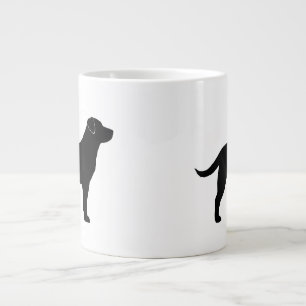 Caneca De Café Grande Cão Negro Labrador - Cão do Retriever Silhuettes