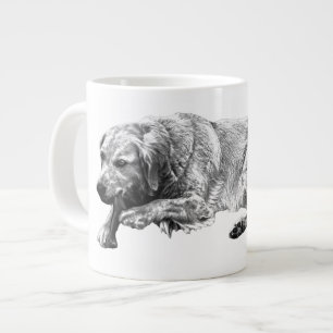 Caneca De Café Grande Cão Realista Descansando Para Manhãs Aconchegantes