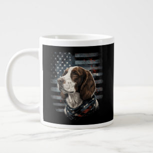 Caneca De Café Grande Cão Springer Spaniel Bandeira Americana