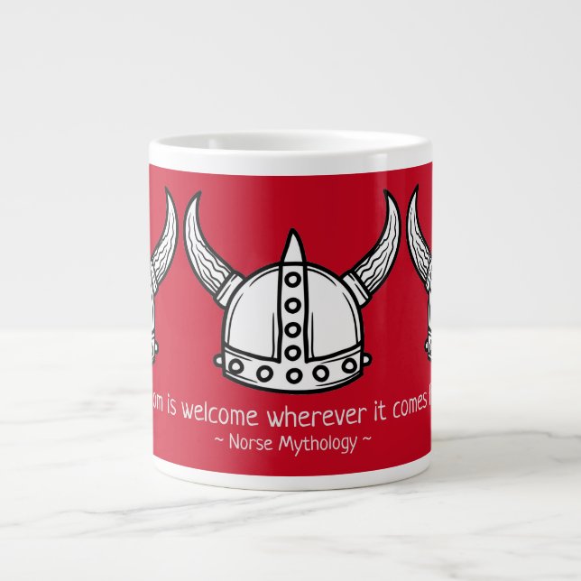 Caneca De Café Grande Capacete de Viking Nordeste (Frente)