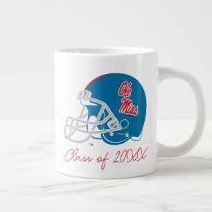 Caneca De Café Grande Capacete Ole Miss Futebol Azul claro