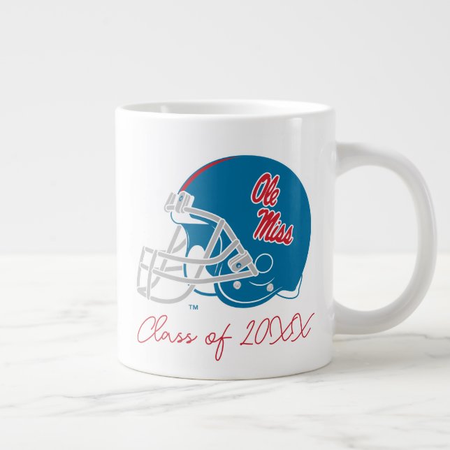 Caneca De Café Grande Capacete Ole Miss Futebol | Azul claro (Direita)