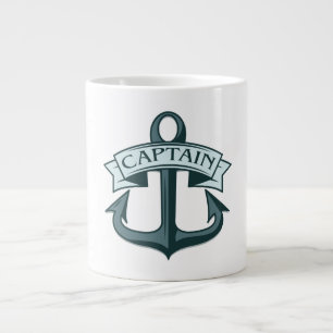 Caneca De Café Grande Capitão Navio Anchor