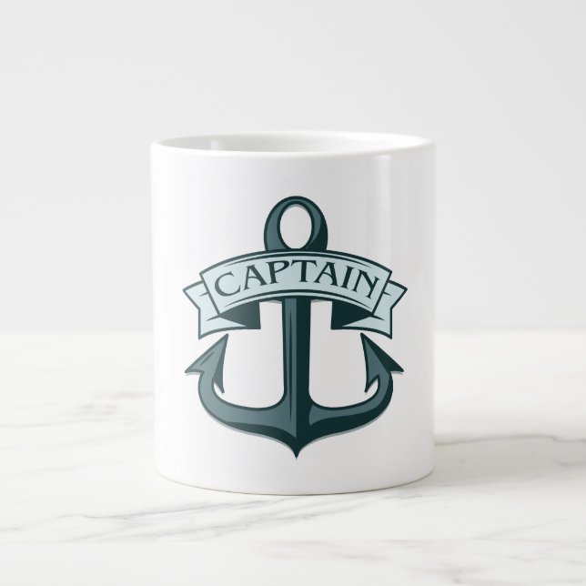 Caneca De Café Grande Capitão Navio Anchor (Frente)