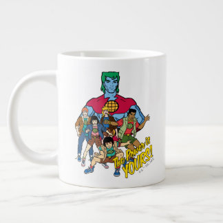 Caneca De Café Grande Capitão Planet Group Graphic - O Poder É Seu!