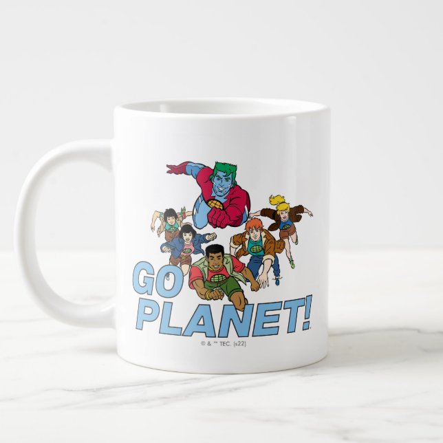 Caneca De Café Grande Capitão Planeta e os Planeteiros. (Esquerda)