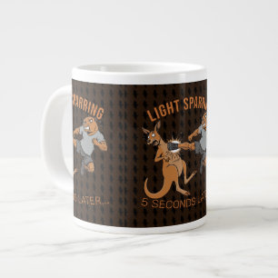 Caneca De Café Grande Capivara Engraçada vs Canguru Sparring Leve de MMA