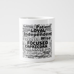Caneca De Café Grande Capricorn Zodiac Word Cloud Inspiration