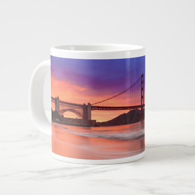 Caneca De Café Grande Captura da ponte Ouro da Porta de São Francisco (Frente Esquerda)