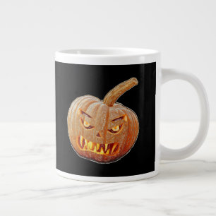Caneca De Café Grande Cara de Abóbora Média e Feia