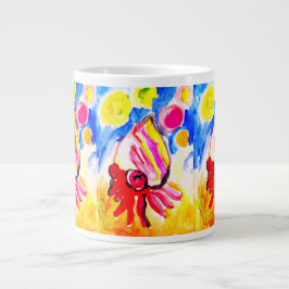 Caneca De Café Grande caranguejo-eremita aquarela diversão