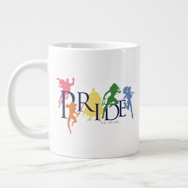 Caneca De Café Grande Caráter do Orgulho da Liga da Justiça Silhouettes (Esquerda)