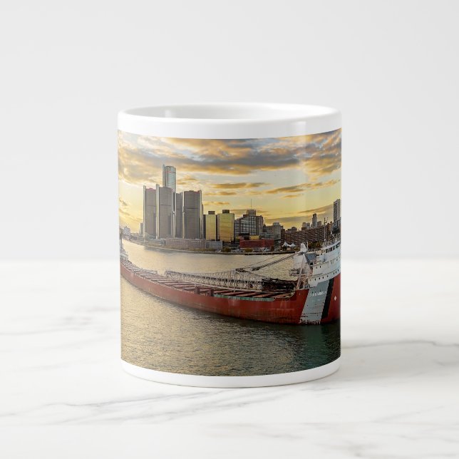 Caneca De Café Grande Cargueiro Sunset (Frente)