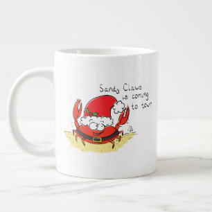Caneca De Café Grande Caricatura de Papais noeis de Natal Engraçado