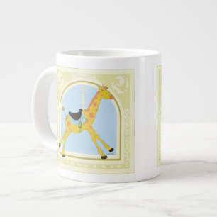 Caneca De Café Grande Carousel Giraffe de June Erica Vess
