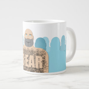 Caneca De Café Grande Carrinho estilizado do homem urso careca musculoso
