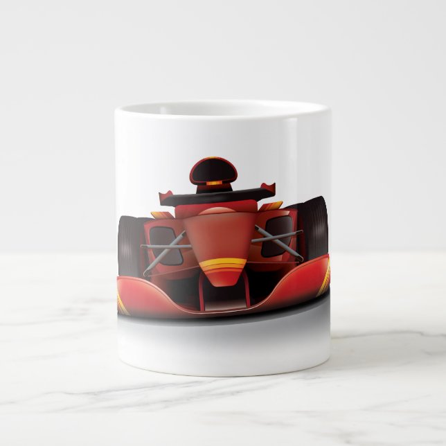 Caneca De Café Grande Carro de Corrida Vermelha (Frente)