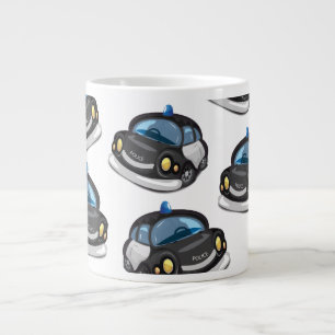Caneca De Café Grande Carro de Polícia Antigo