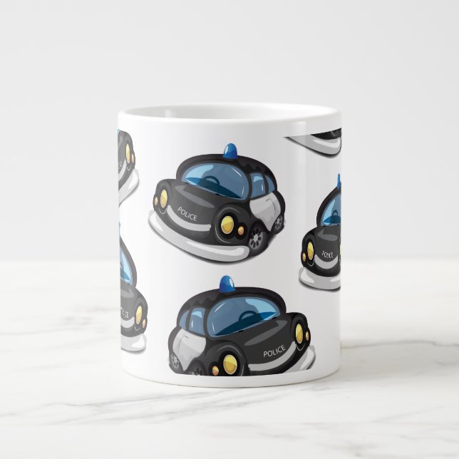 Caneca De Café Grande Carro de Polícia Antigo (Frente)