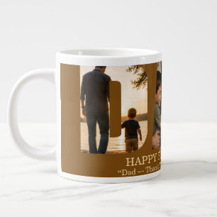 Caneca De Café Grande Cartão de Colagem de Fotos Personalizado do Dia do